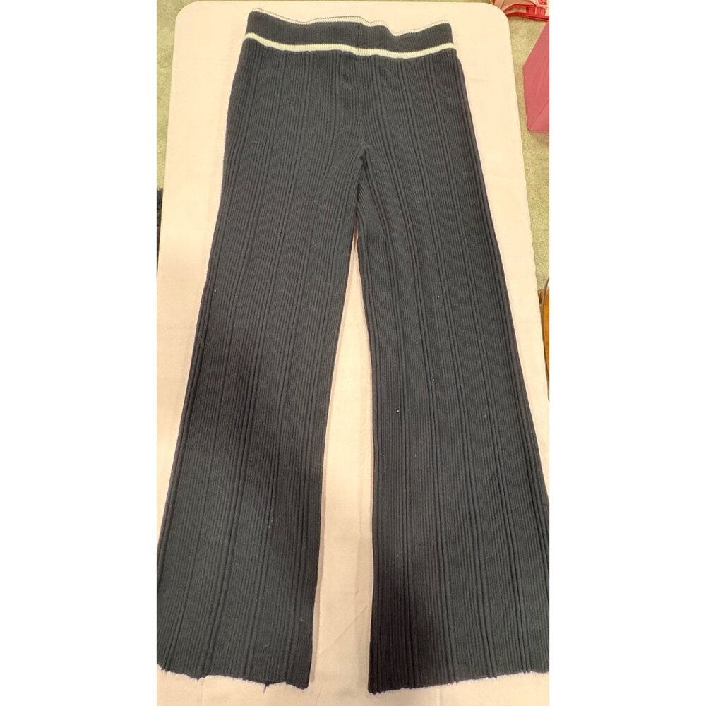 2 Piece Lounge Pink Rose Black & White Ribbed Cardigan Sweater With Pants M - Picture 15 of 16